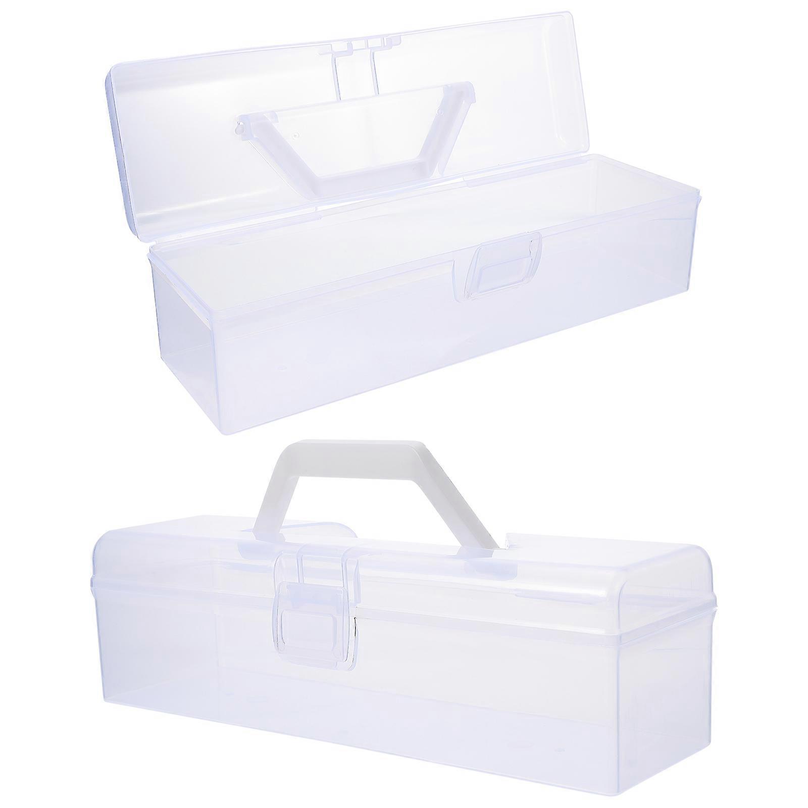 2 Pcs Transparent Painting Tools Storage Box Calligraphy Tools Packaging Box