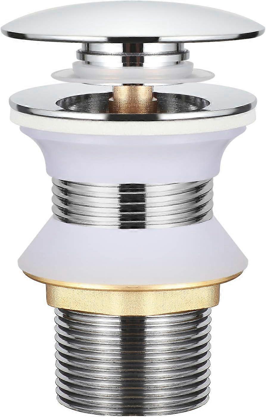 Pop Up Basin Drain - Automatic Brass Drain System with Ejectable Drain Plug