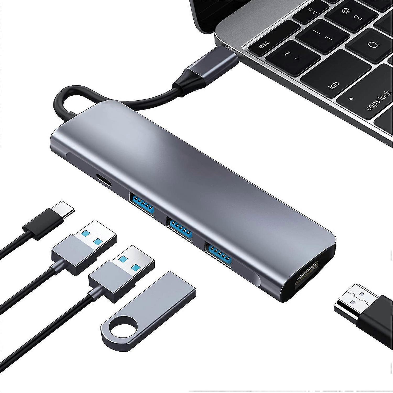 Nuevo producto Tipo-c Hub Docking Station 5 puertos USB C Expansión Hdmi Baja Temperatura Macbook Accesorio Usb3.0 * 3