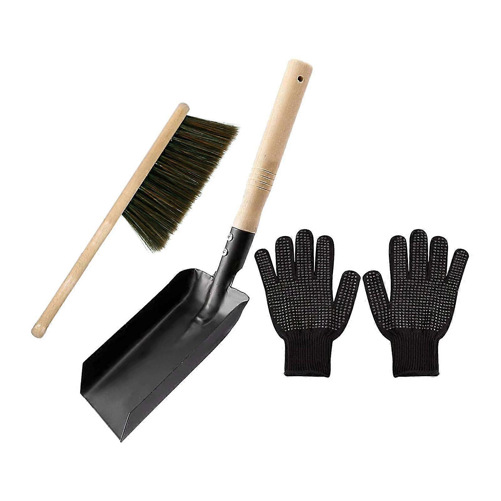 Fire Place Tool Set,fireplace Broom Steel Spade And Ash Brush Set Metal,indoor Fireside Accessories For Indoor,dust Cleaning