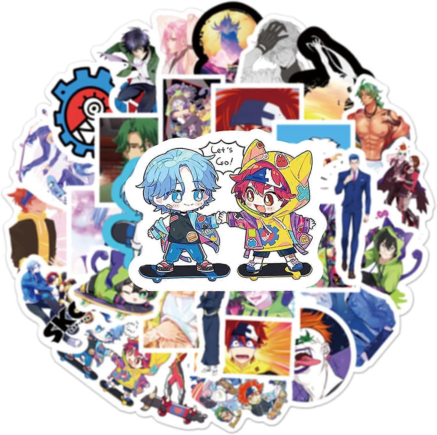 SK8インフィニティステッカー(100枚入り)、アニメビニールデカール、MacBook、ウォーターボトル、ラップトップ、電話、ハイドロフラスコ、スケートボに最適な防水ステッカーパック