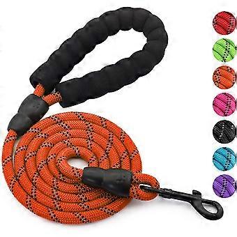 Guinzaglio per cani in nylon arancione con manico imbottito per passeggiate e addestramento quotidiani, per cani di taglia media e grande, lungo 1,5 m