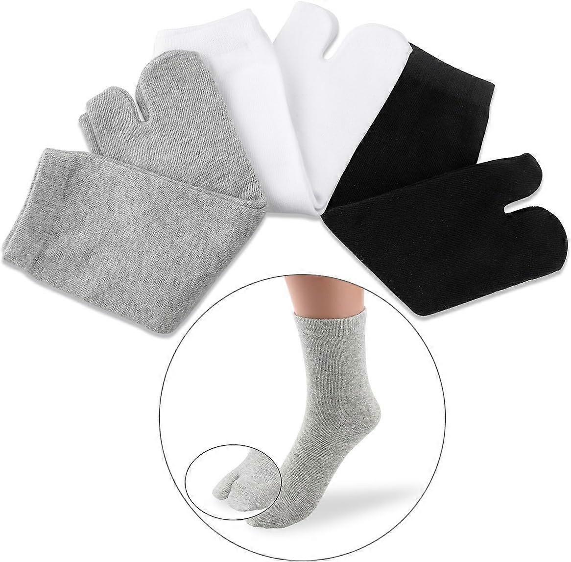 3 par (vit+grå+svart) elastiska bomullståstrumpor