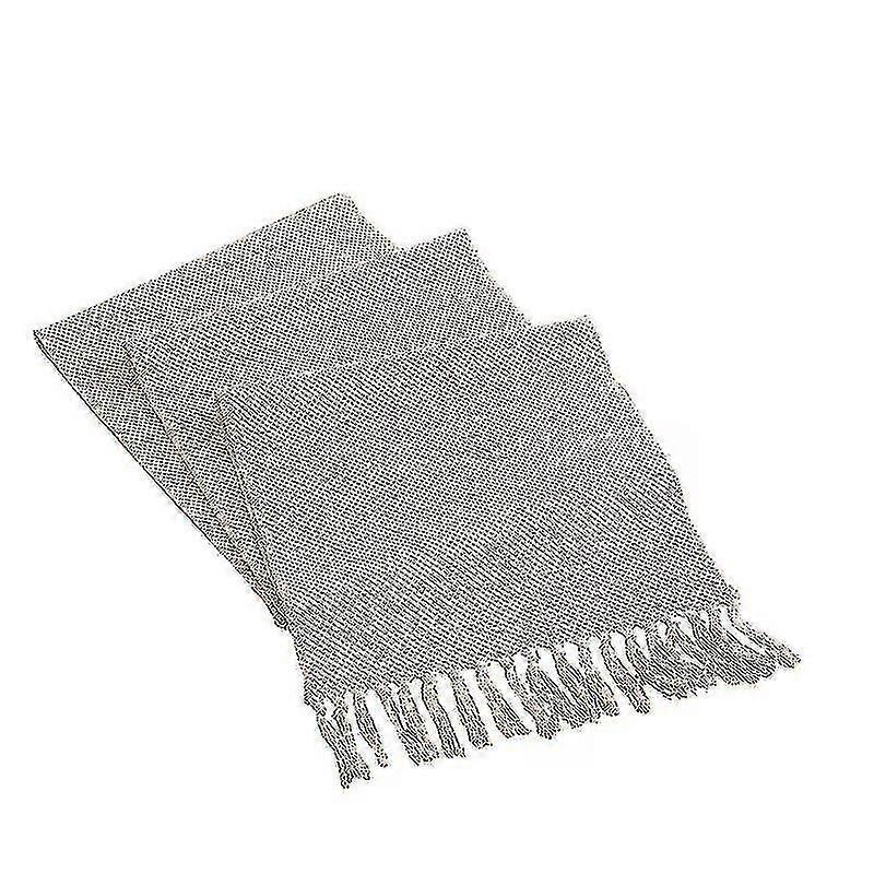 Cotton Linen Table Runner With Handmade Fringe Rustic Table Runners Burlap