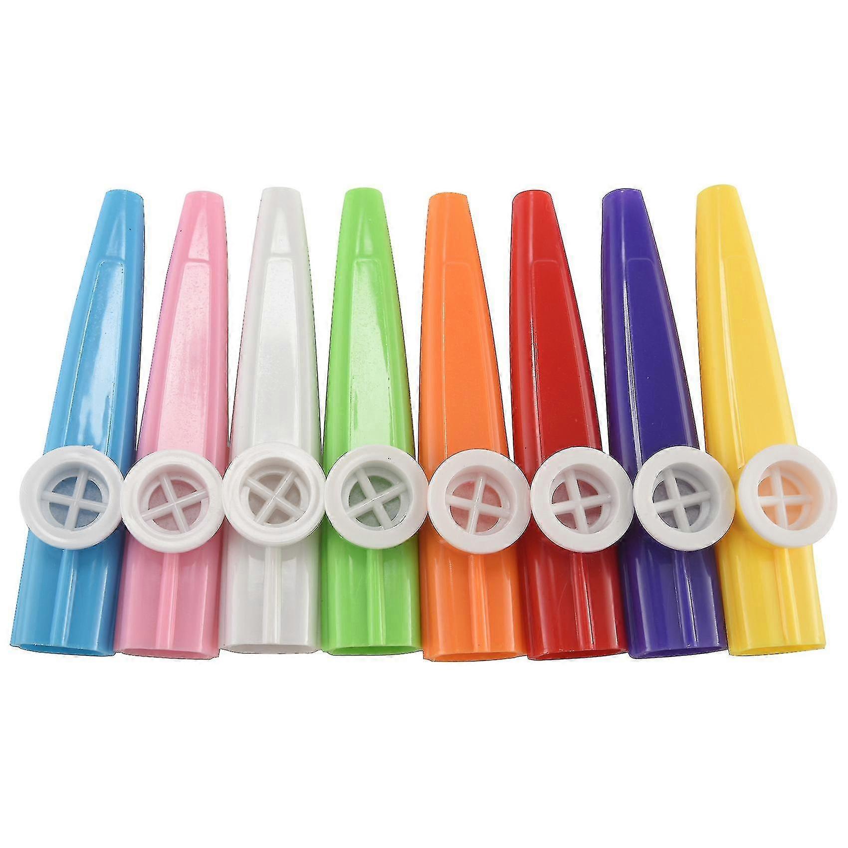 24 件塑料 Kazoos 8 五颜六色的 Kazoo 乐器，吉他的好伴侣，尤克里里，V