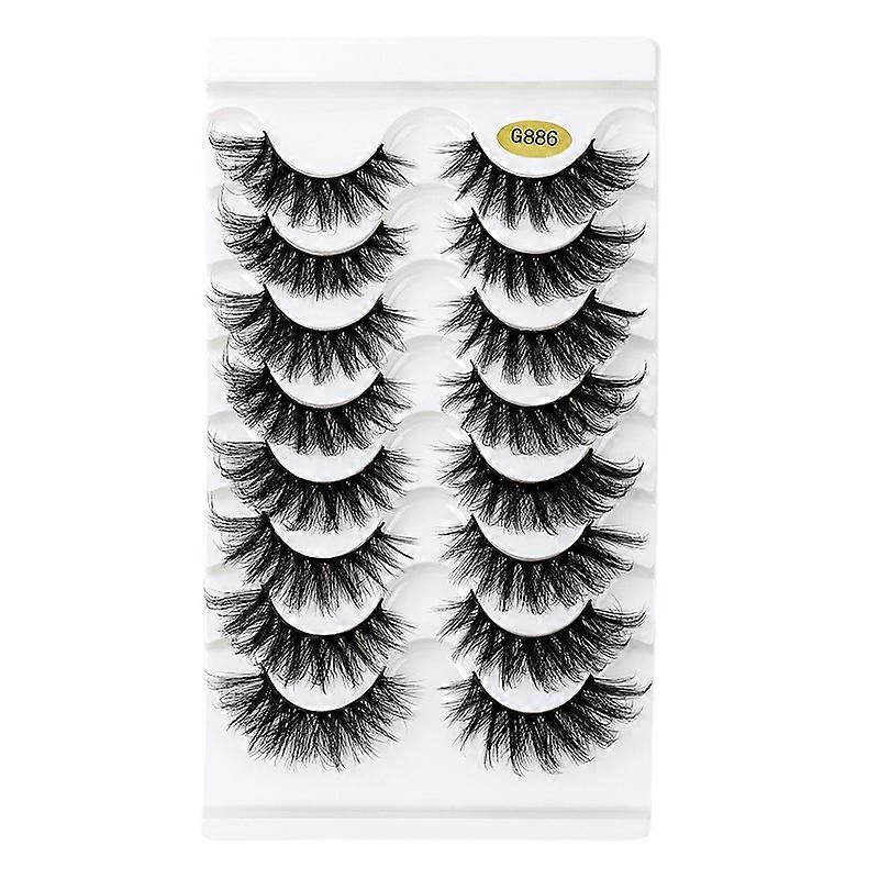 False eyelashes, curly and large curvature DD roll 8 pairs of naturally dense eyes