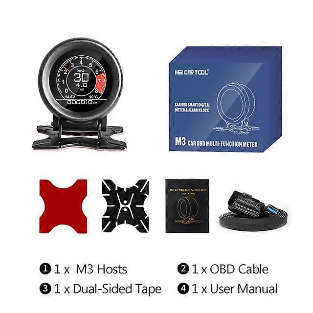 M3 Car OBD2 HUD Head-Up Display GPS Speedometer Overspeed Warning Oil Water Temp Gauge Digital OBD2 Diagnostic Tool
