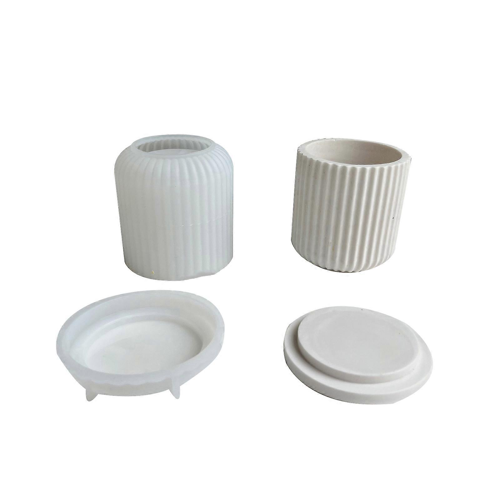 DIY Χειροποίητα Craftworks Καλούπι Στρογγυλά Δοχεία Κεριών Σιλικόνης Γλάστρες Καλυμμένοι κάτοχοι στυλό Κάτοχοι δεξαμενών αποθήκευσης DIY Δεξαμενή αποθήκευσης DIY