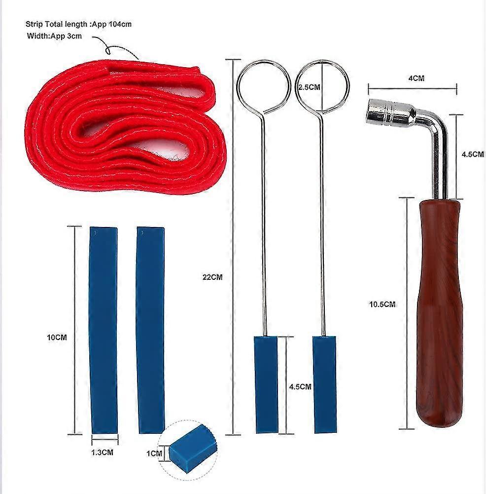 Piano tuning tools and equipment, piano tuning hammer includes 2 long mute, 2 short mute with handle, 1 temperament ban