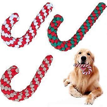Dog Toys,3 Pcs Dog Toy Rope Dog Chew Toy Dog Rope Toys Dog Buddy Christmas Candy Cane