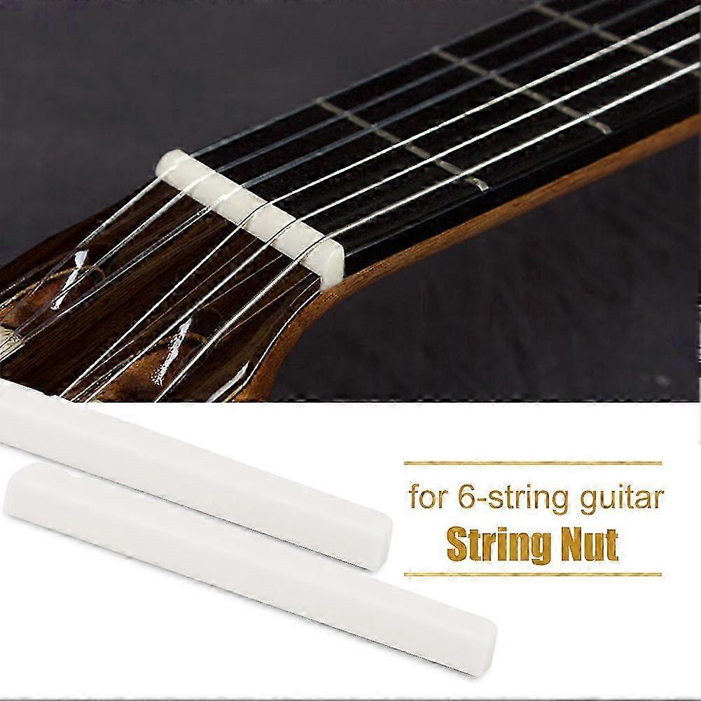 Exquisite 2Pcs Durable Slotted String Nuts 42mm Replacement Part for 6 Strings Electric Guitar