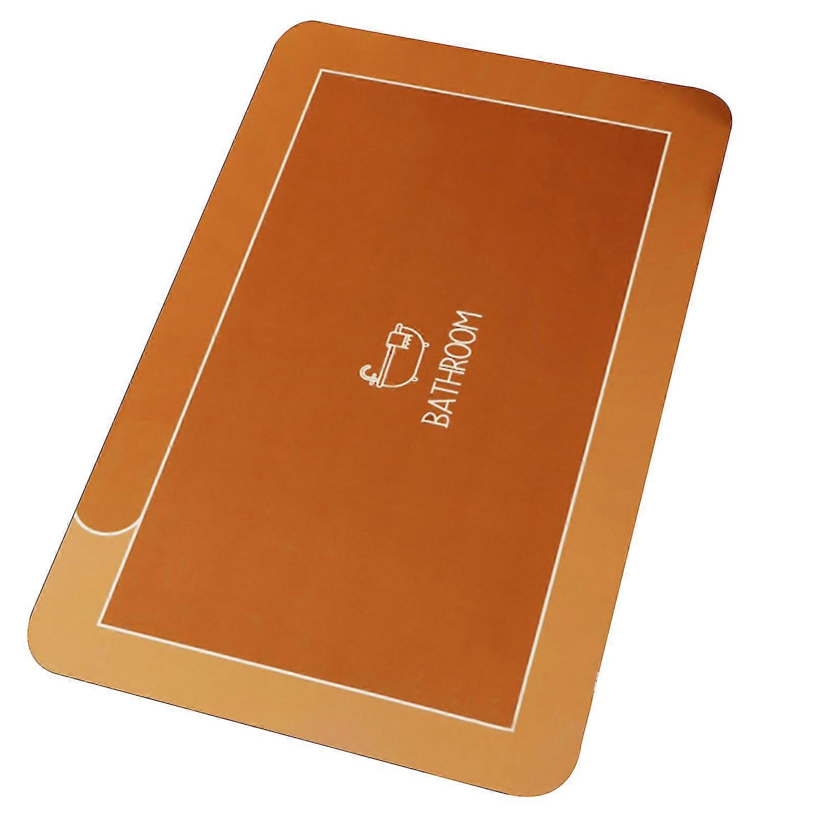 Orange Quick Dry Suede Absorbent Shower Mat - 40x60cm