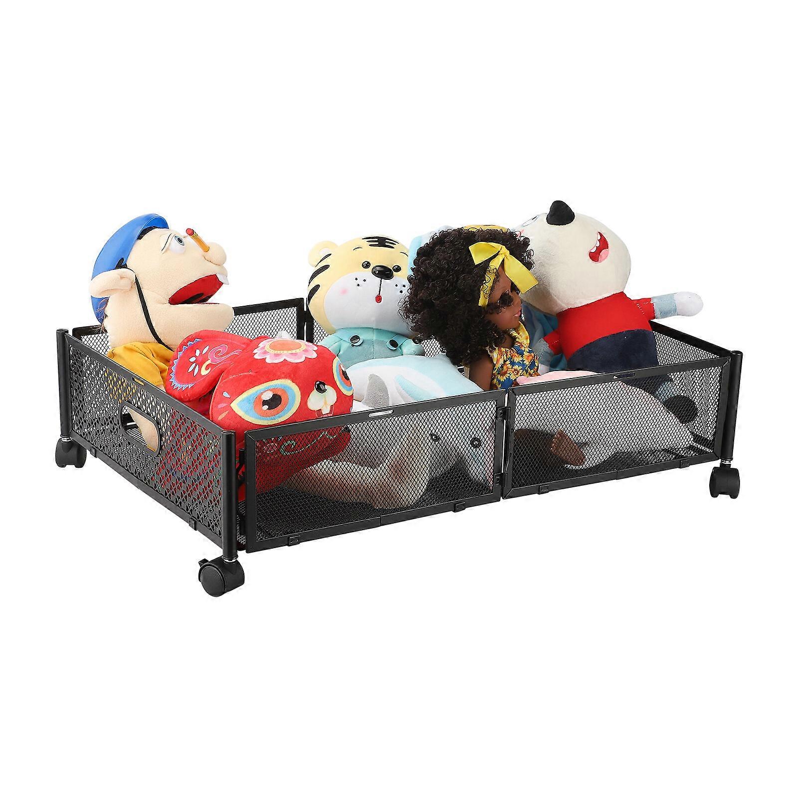 מתחת לסל אחסון המיטה חדר שינה במלון קיבולת גדולה מעונות שחורים פלדת פחמן 60 x 40 x 15.5 ס"מ 1/2 יחידות גלגלת נעה, 100% חדש