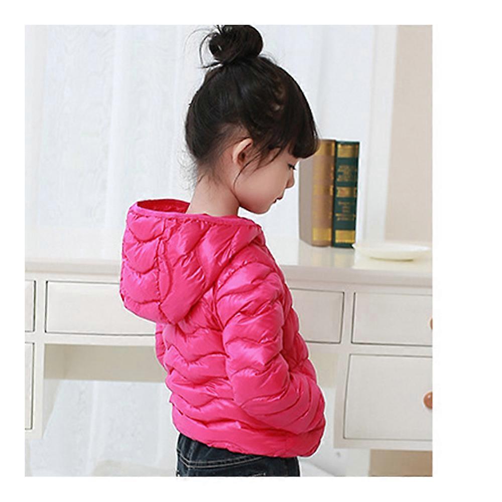 Child Wave Pattern Light Thin Down Coat Hooded