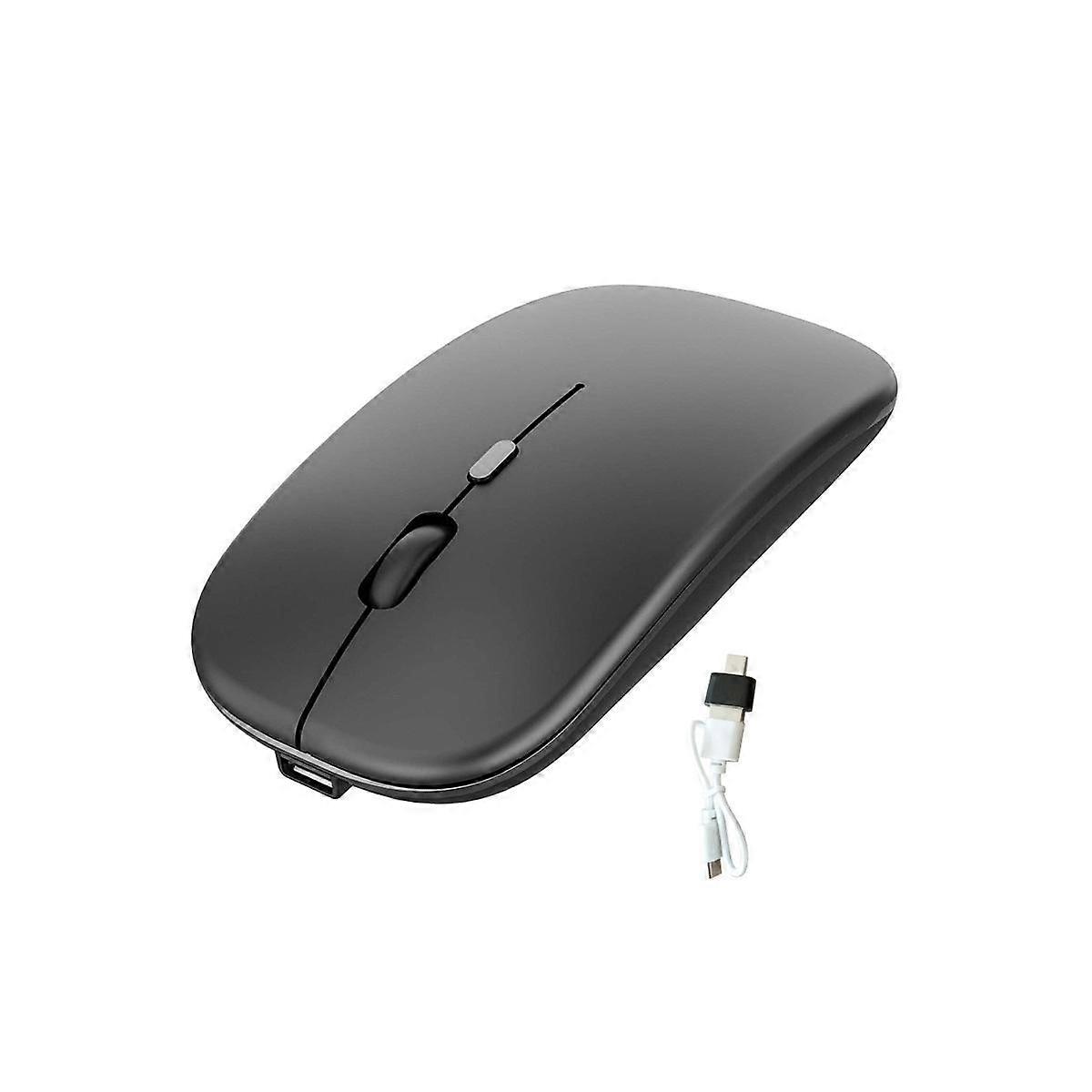 Wireless Mouse Rechargable,2.4G Ultra Silent Optical Mouse with USB and Type-C Receiver, for Laptop