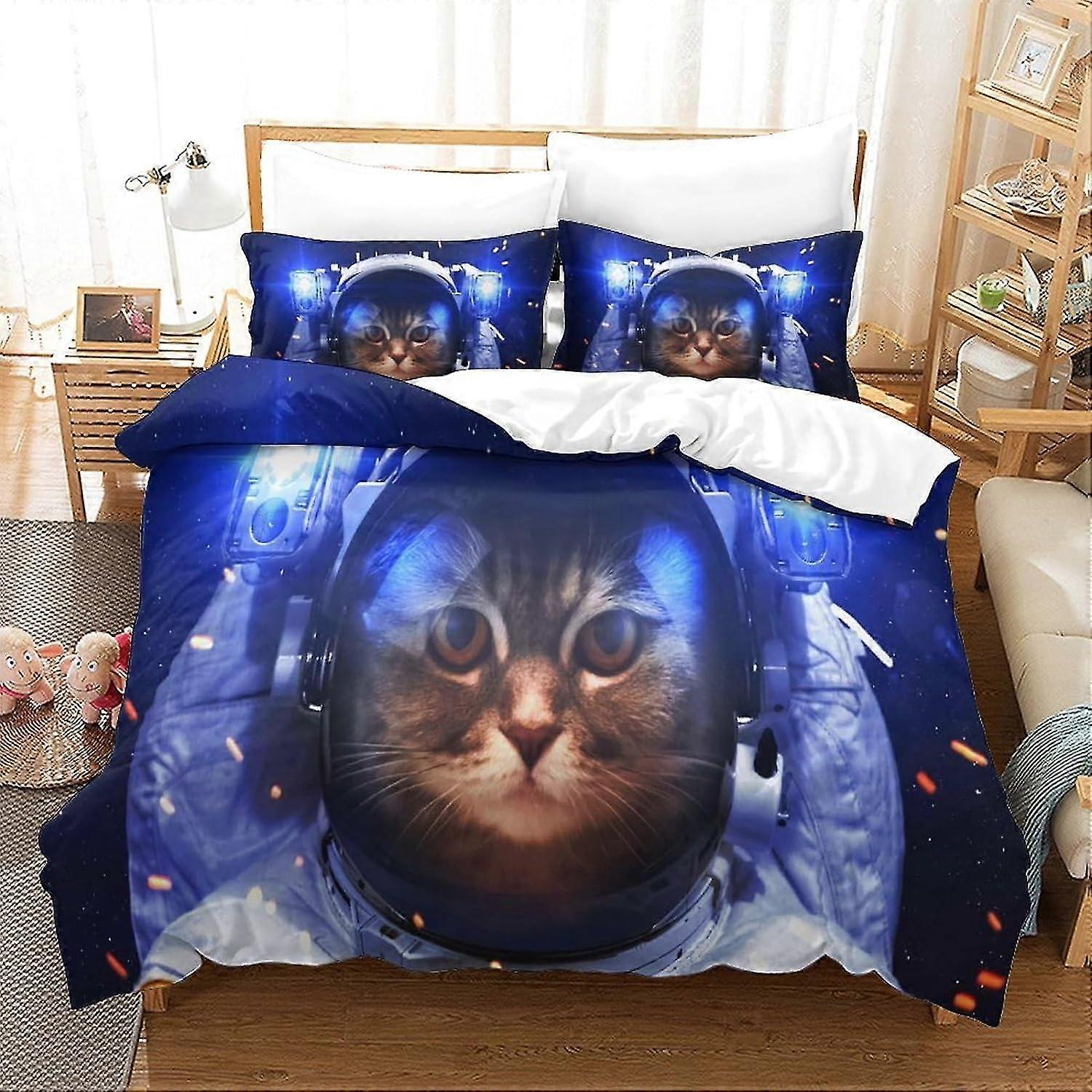 o3109 סדינים אסטרונאוט קוסמי כיסוי שמיכת פוך שטח סט כיסויי שמיכה מודפסים תלת מימד לילדים מבוגרים ללא שמיכת פוך קינג סדינים fVV3109