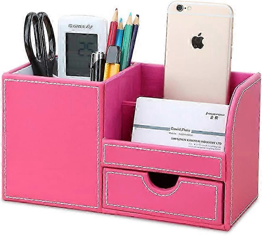 Multi-Functional Compartments Desktop Organizer (Candy Pink)