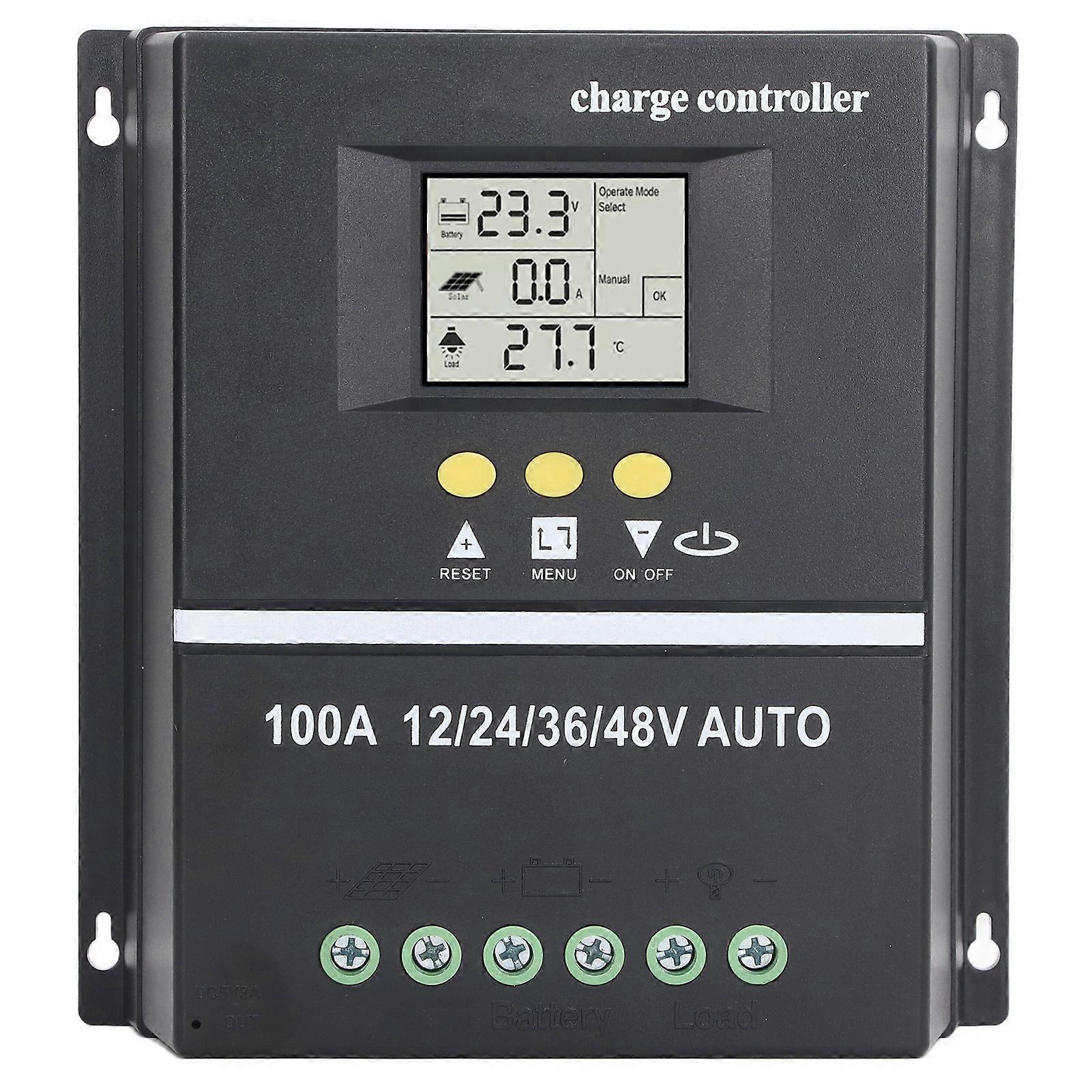 MPPT Solar Charge Controller Dual USB Port Backlit LCD Display Solar Panel Regulator 12V 24V 36V 48V Adaptive
