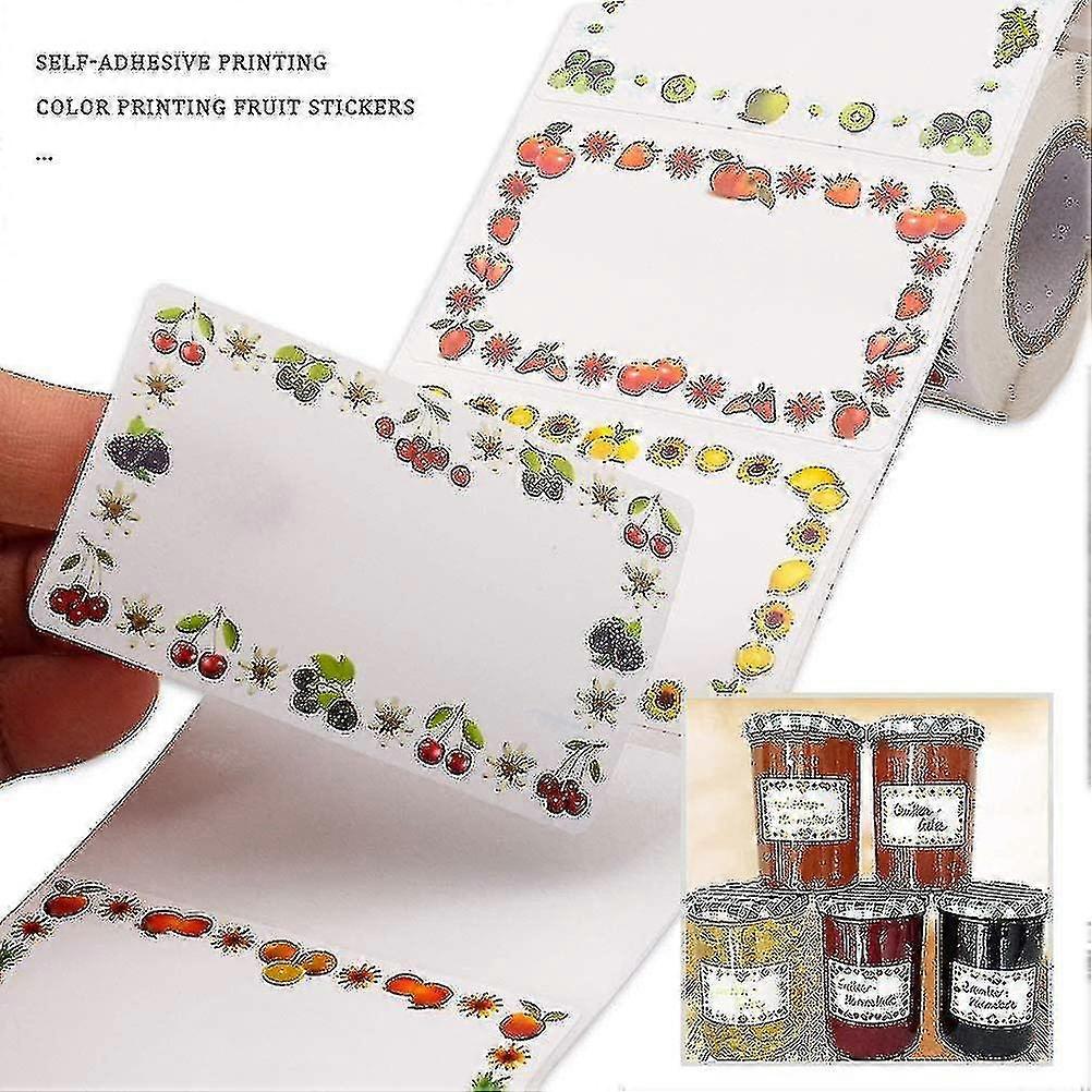 1 لفة / 250 قطعة ملصقات طعام ذاتية اللصق مربى جرة ملصقات 5x3 سم ملصقات حاوية - أنت