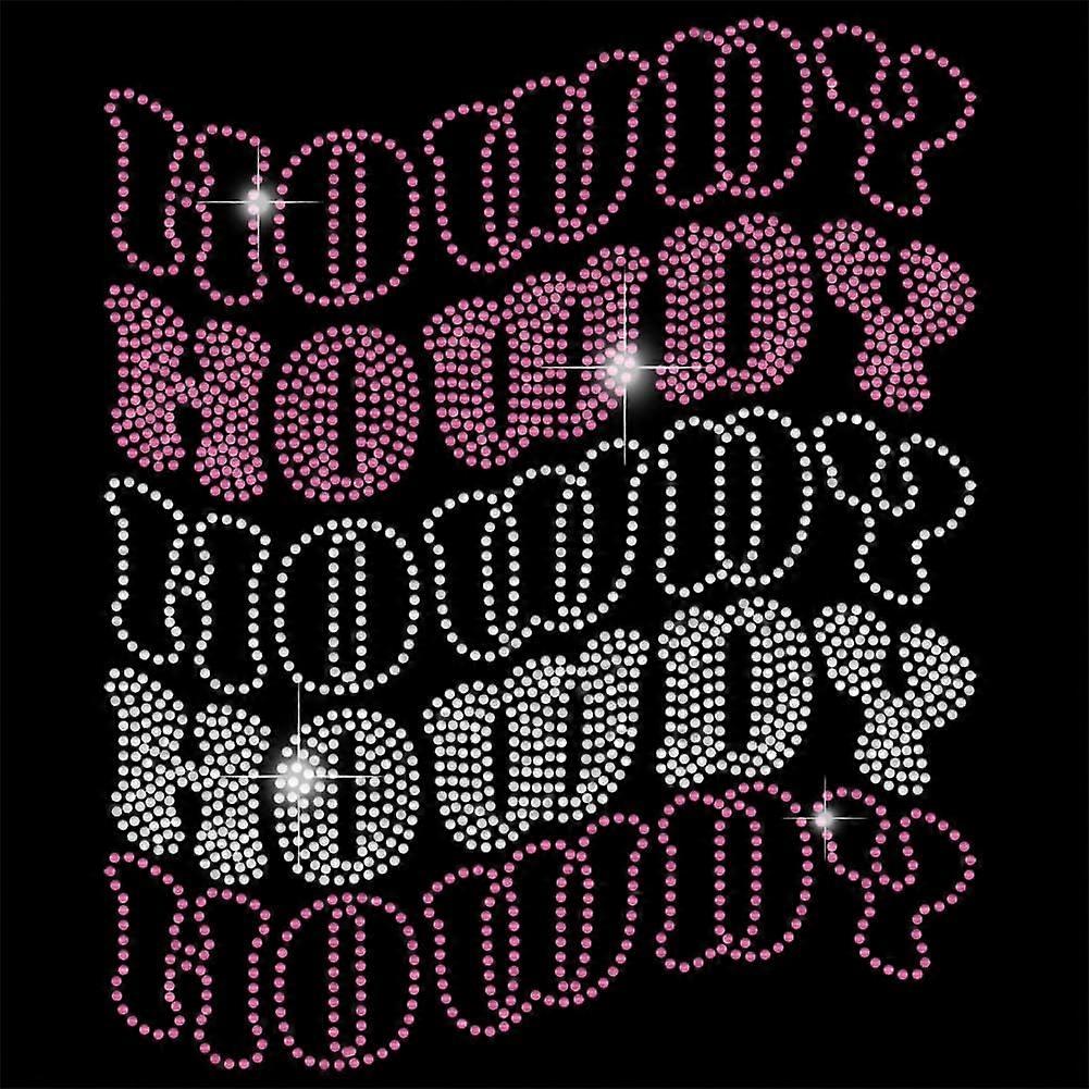 Howdy Rhinestone Stickers Iron on Hotfix Heat Transfer Decal Glass Hotfix Rhinestone DIY Transfers Patches Crystal Motif Transfer Applique Iron on Dec