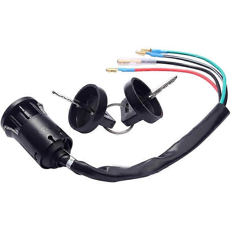 Universal Motorcycle Ignition Switch Key 4 Pin Switch Key with Wire for 50cc 70cc 90cc 110cc 125cc 250cc