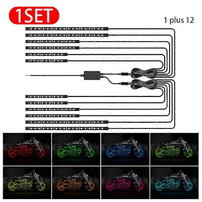LED Car Motorcycle Decorative Ambient Lamp Backlight 5050 SMD Flexible Waterproof RGB APP Sound Control Moto Atmosphere Light