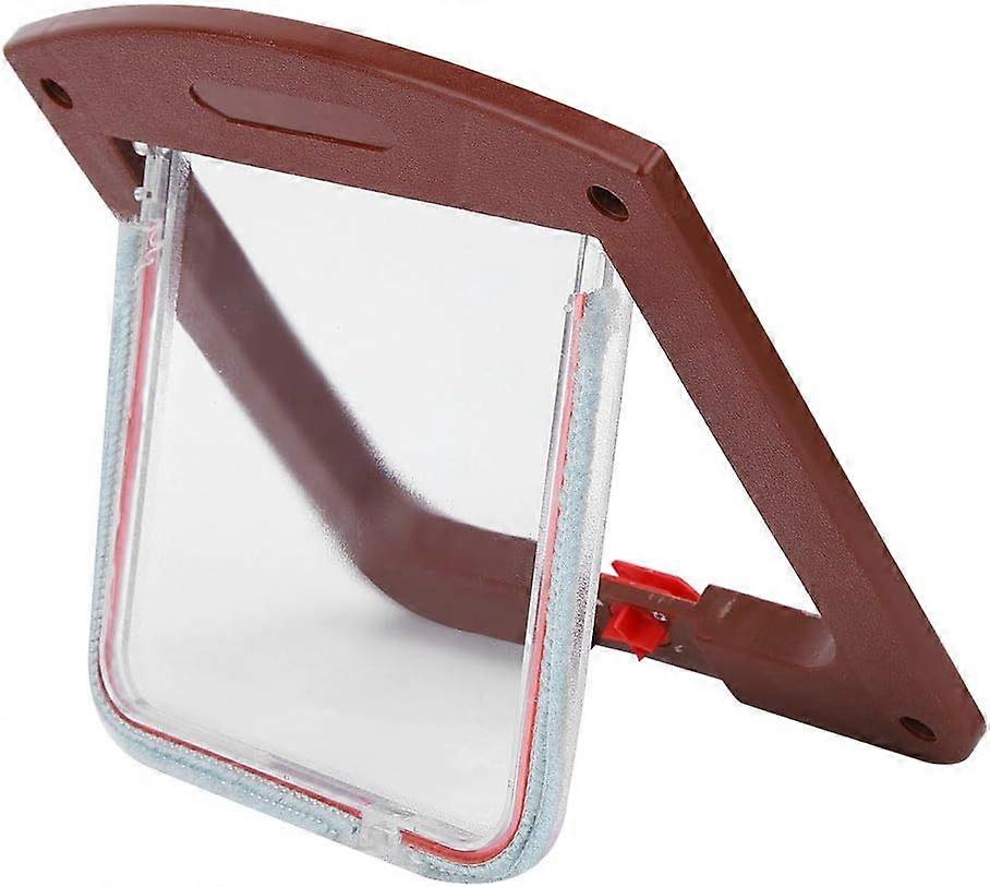 Pet Door for Cats and Dogs, Dog Cat Flap Door with Controllable Switch, Coffee 20203cm
