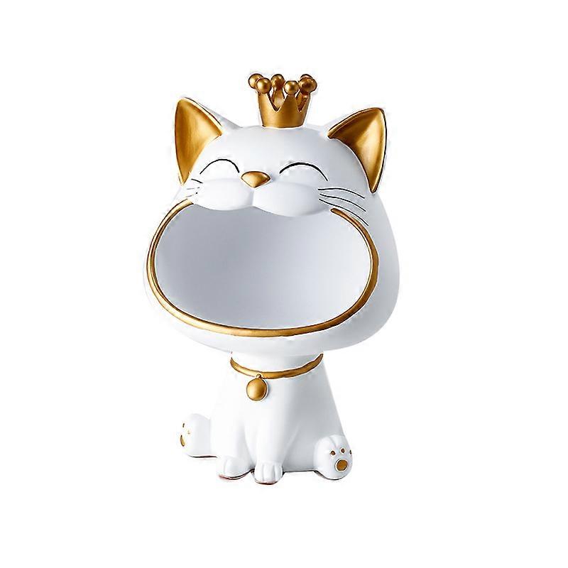 Statua Scultura Tavolo Decorazione Figurina Articoli Vari Scatola di immagazzinaggio Camera Scrivania Home Decor-Bianco