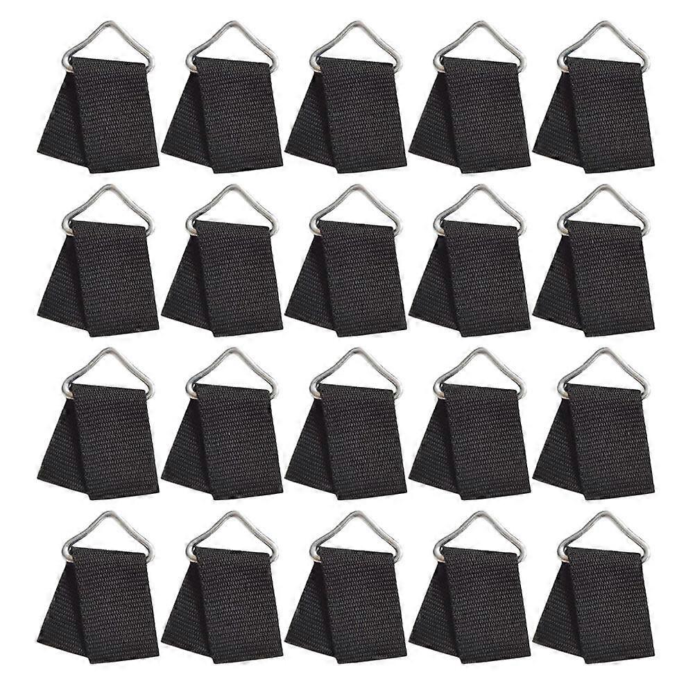 20 Sets of Trampoline Triangle Buckles Metal Triangle Rings V-shaped Triangle Rings and Webbing