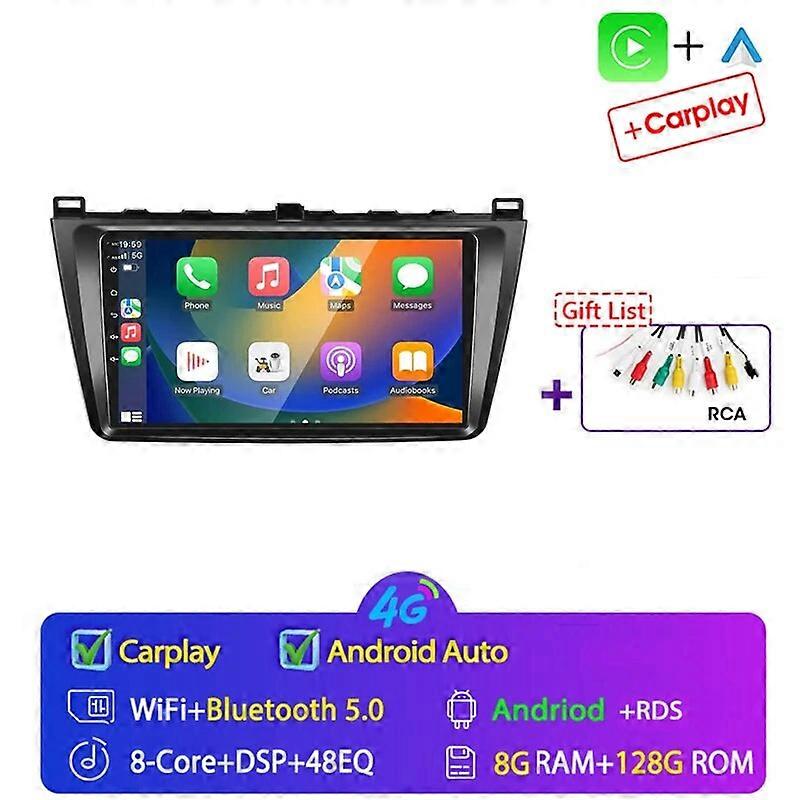 4G DSP Carplay 2din Android 13.0 Car Radio Multimedia Player Navigation GPS WIFI For Mazda 6 Rui Wing 2007-2009 2010 2011 2012