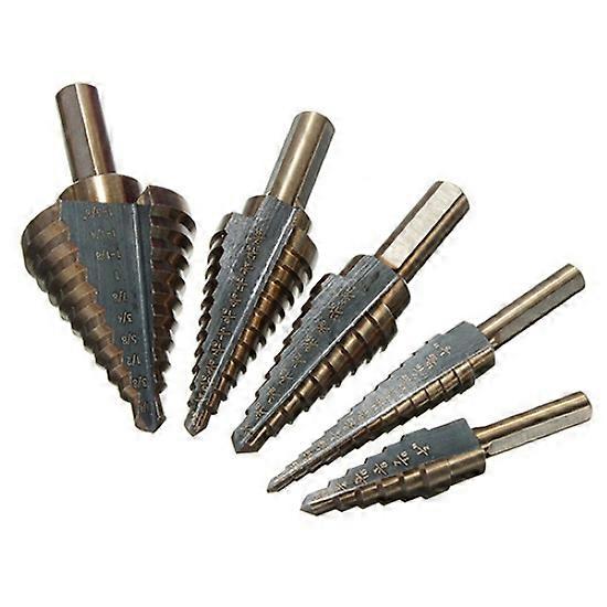 5Pcs HSS Cobalt Multiple Hole 50 Sizes Step Drill Bit Set Household Power Tool