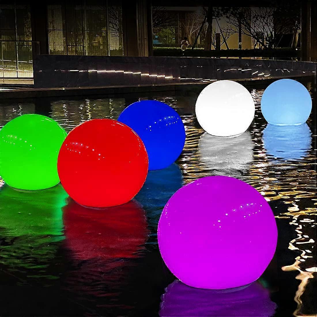 2Pcs Solar Color Changing Floating Pond Lights - Waterproof Pool Decor