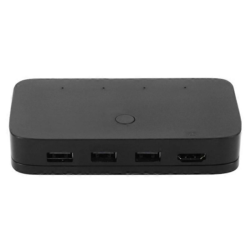 KVM Switcher 4 Port 4K 30Hz Black Practical Stable USB HDMI-compatible KVM Exchanger for Computer JIKAIX