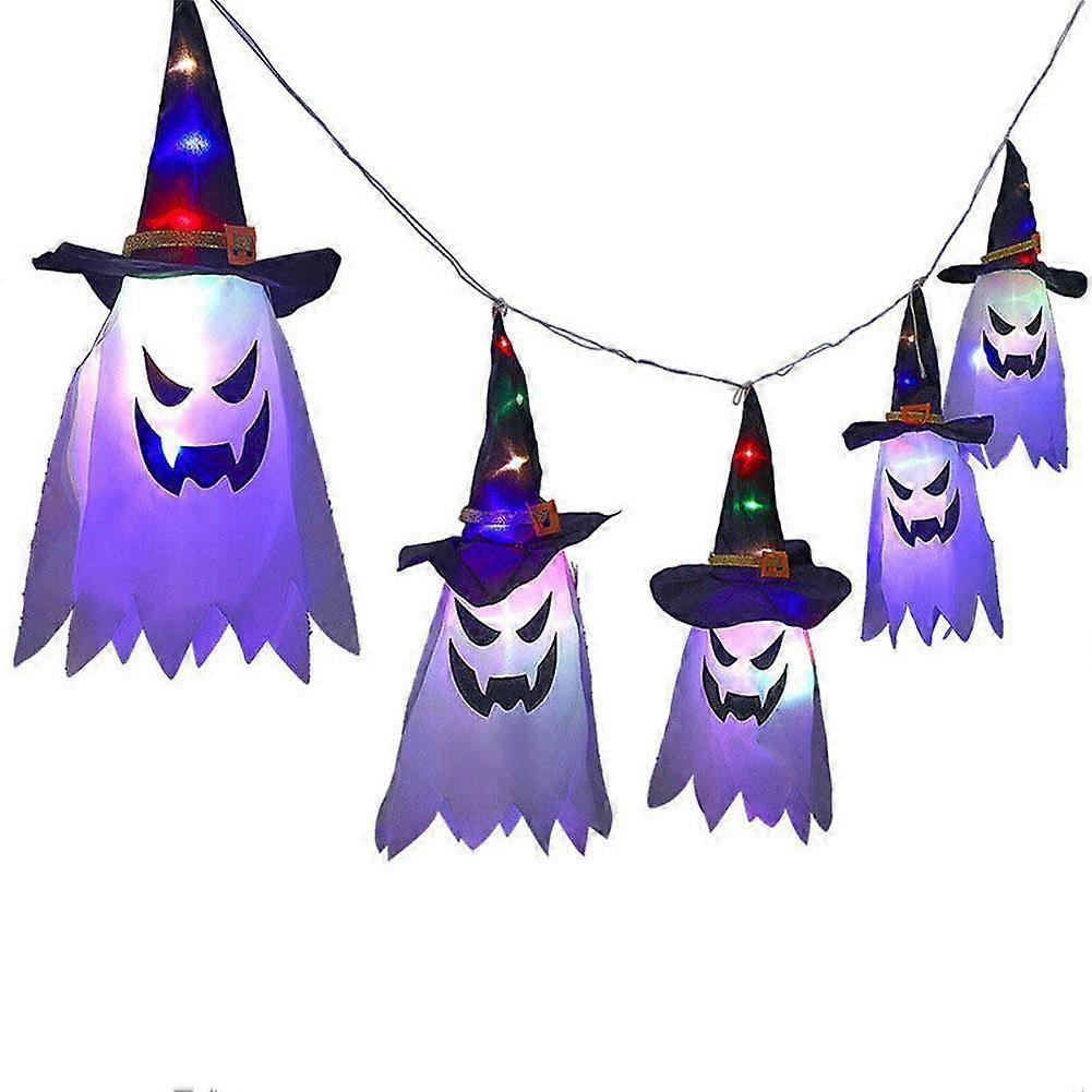 Halloween LED String Lights Glowing Wizard Ghost Hat Lamp Decor Hanging Lantern Halloween Decorative Lights