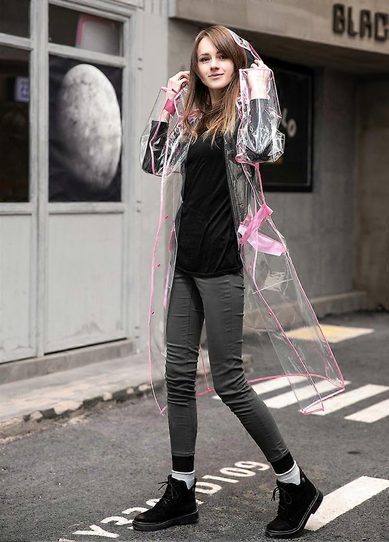 NUOVO EVA Ladies LONG Trasparente Trasparente Nero Impermeabile Impermeabile Trasparente L-3XL