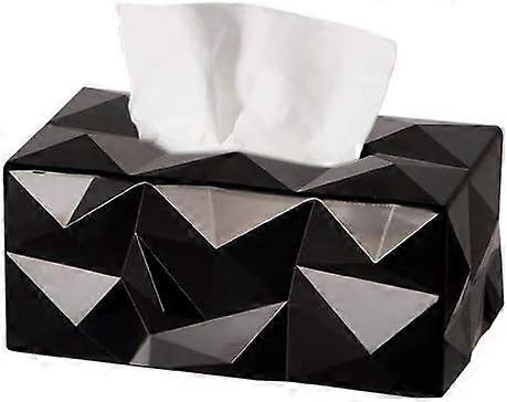 Simple creative geometric modern rectangular small tissue box household items - Black 21x9.5cm
