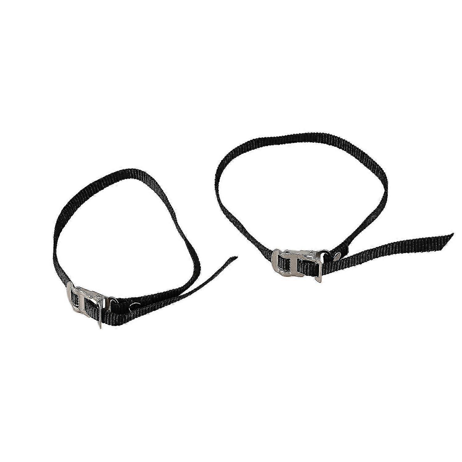 2 Road/mountain Bike Pedal Replacement Cycle Toe Straps Black