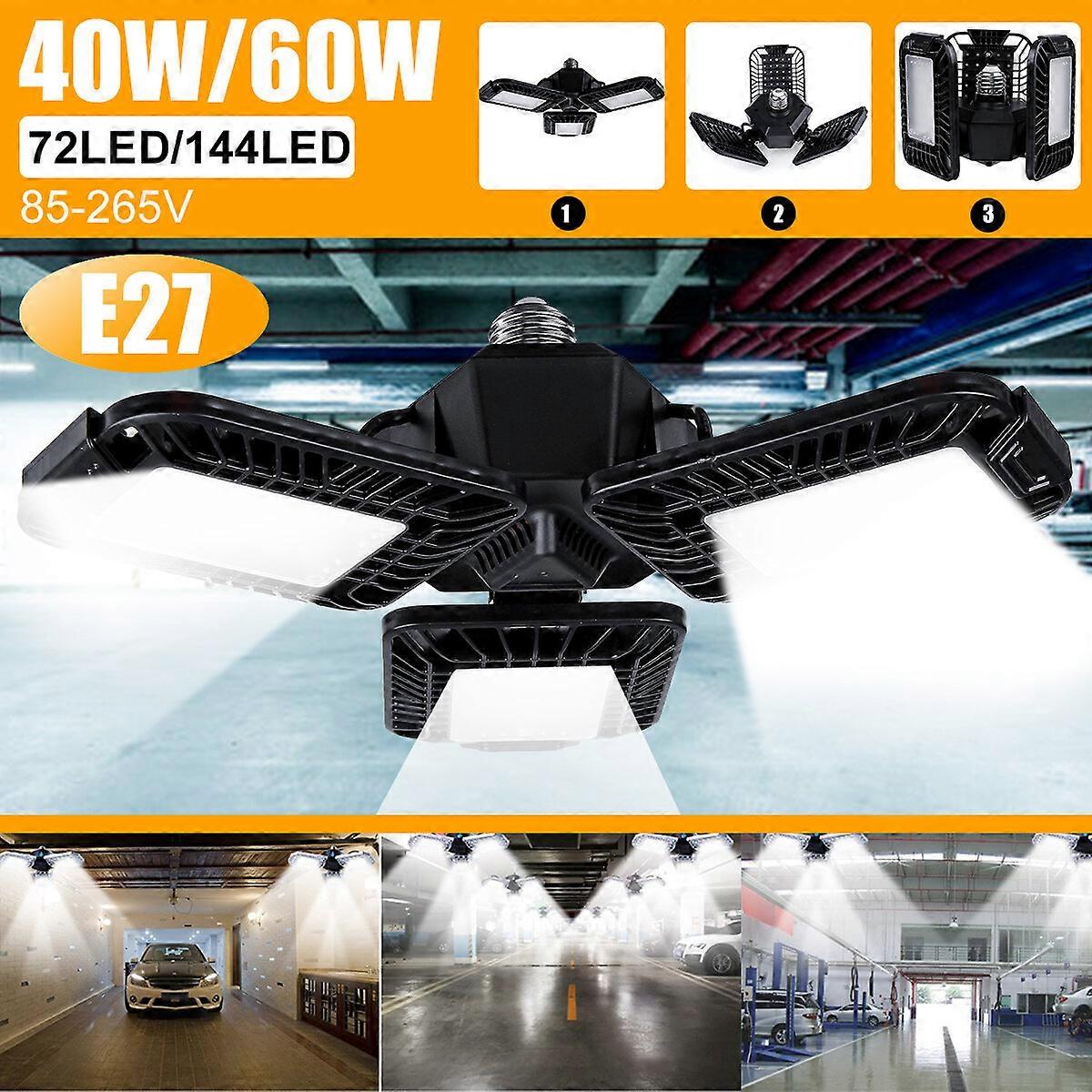 40/60w Deformable E27 Led Garage Light Folding Bulb Ceiling Lights Workshop Lamp