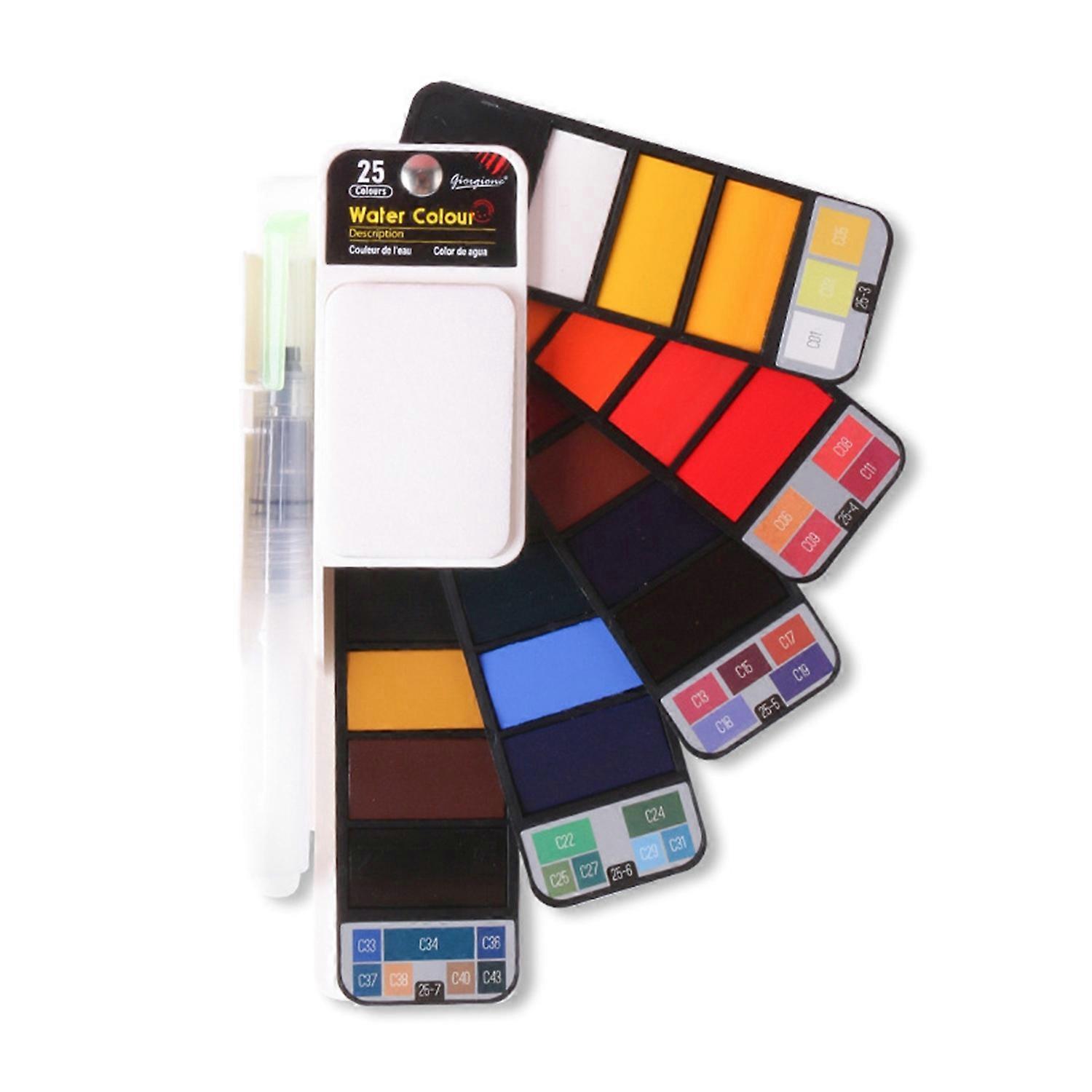 Watercolor Paint with Palette Set Rich Color Strongly Pigmented Lightweight Portable Travel Use