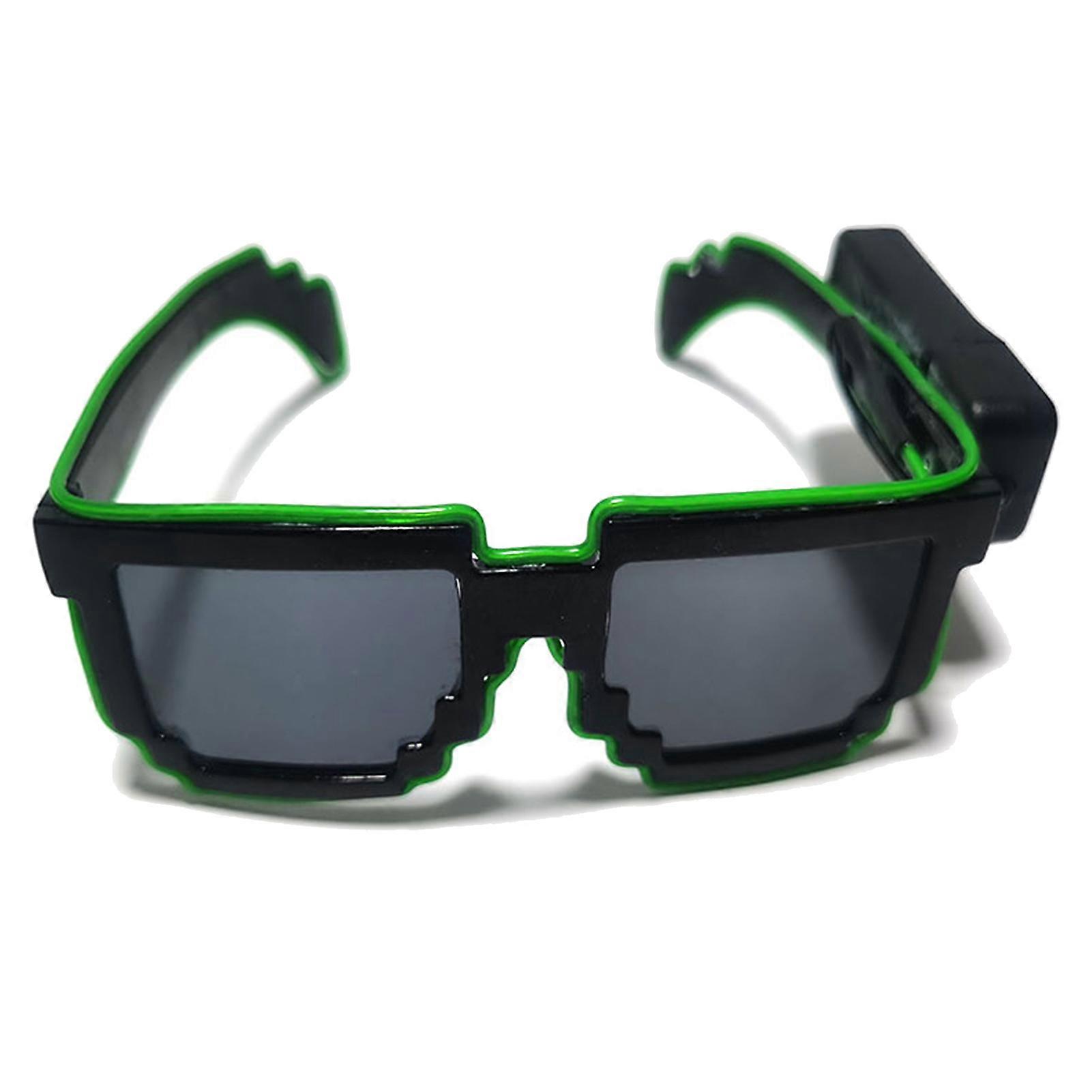 1 Pair Luminous Glasses LED Light Up Sunglasses Wireless Hands-Free Dancing 4-Mode Drive Function Party Eyewear Halloween EDM Carnival Light-up Glasse