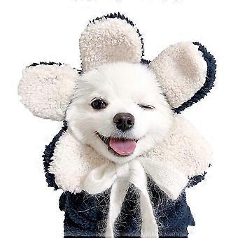 Felpa con cappuccio per animali domestici Cappuccio a forma di girasole Adorabile alla moda Caldo Confortevole Cane Vestiti per gatti Blu M