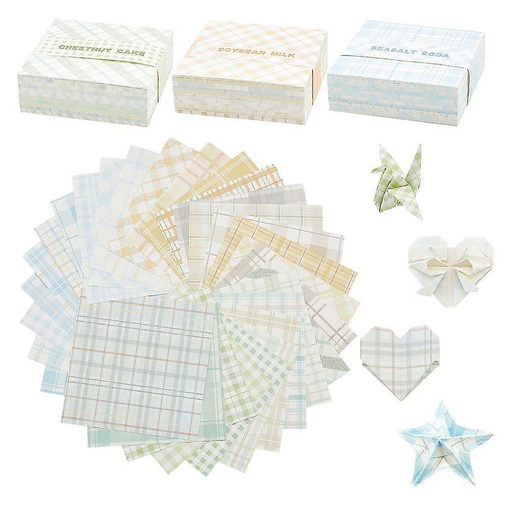 3 Bags 3 Style Square Memo Paper Tartan Pattern Writting Paper Plaid Notes for Office & School Mixed Color 80x80x0.1mm 200pcs/bag 1bag/color