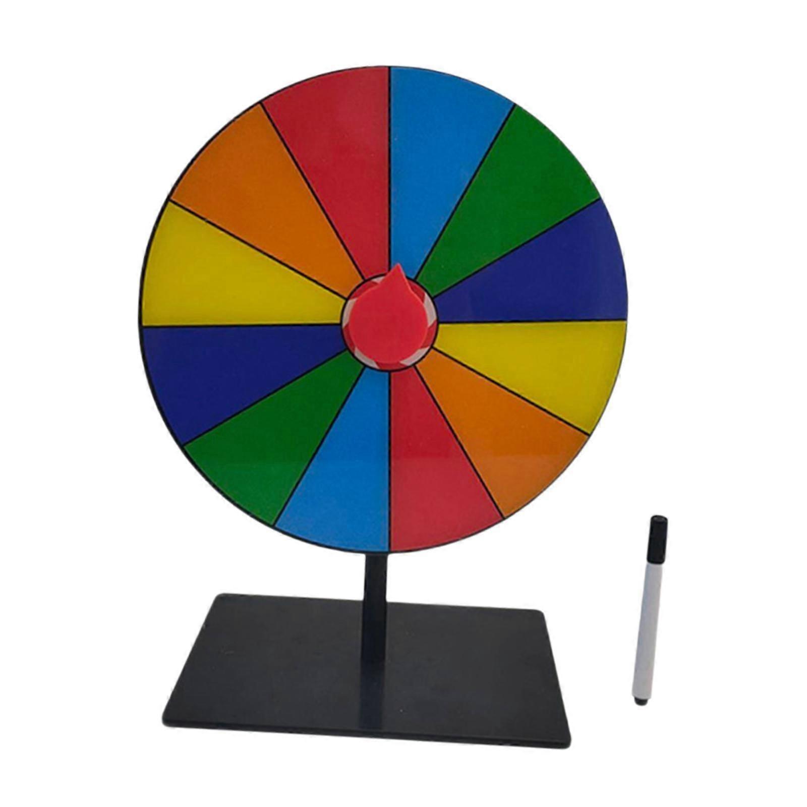 Tabletop Prize Turntable Set with Erasable Pen for Shops Carnival Gatherings 12 grid
