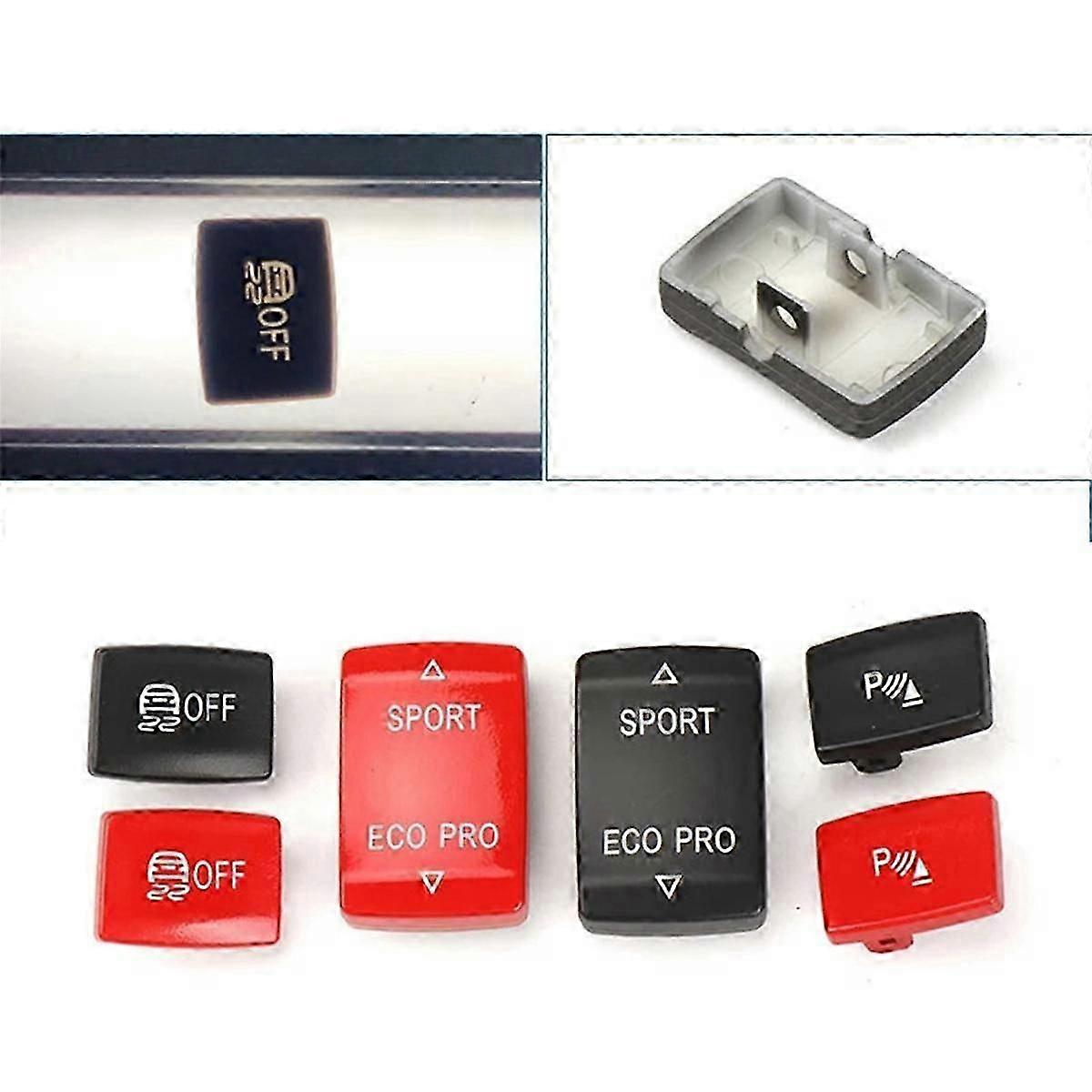 Car Multi-function Button Central Control Esp Electric Eye Switch Button For 1/2/3/4 2012-2018 Red