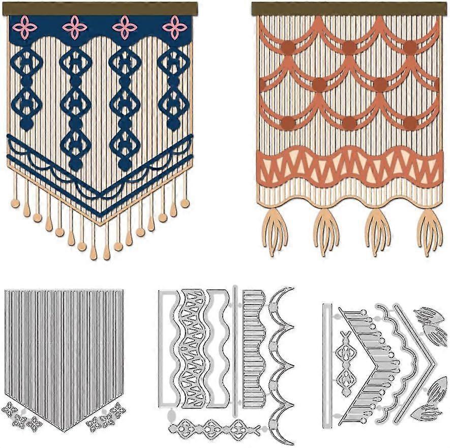 Bohemian Style Tapestry Die Cuts for Card Making Overlay Frame Carbon Steel Die Cuts Cutting Dies Frame Stencils Scrapbooking Embossing Template Dies