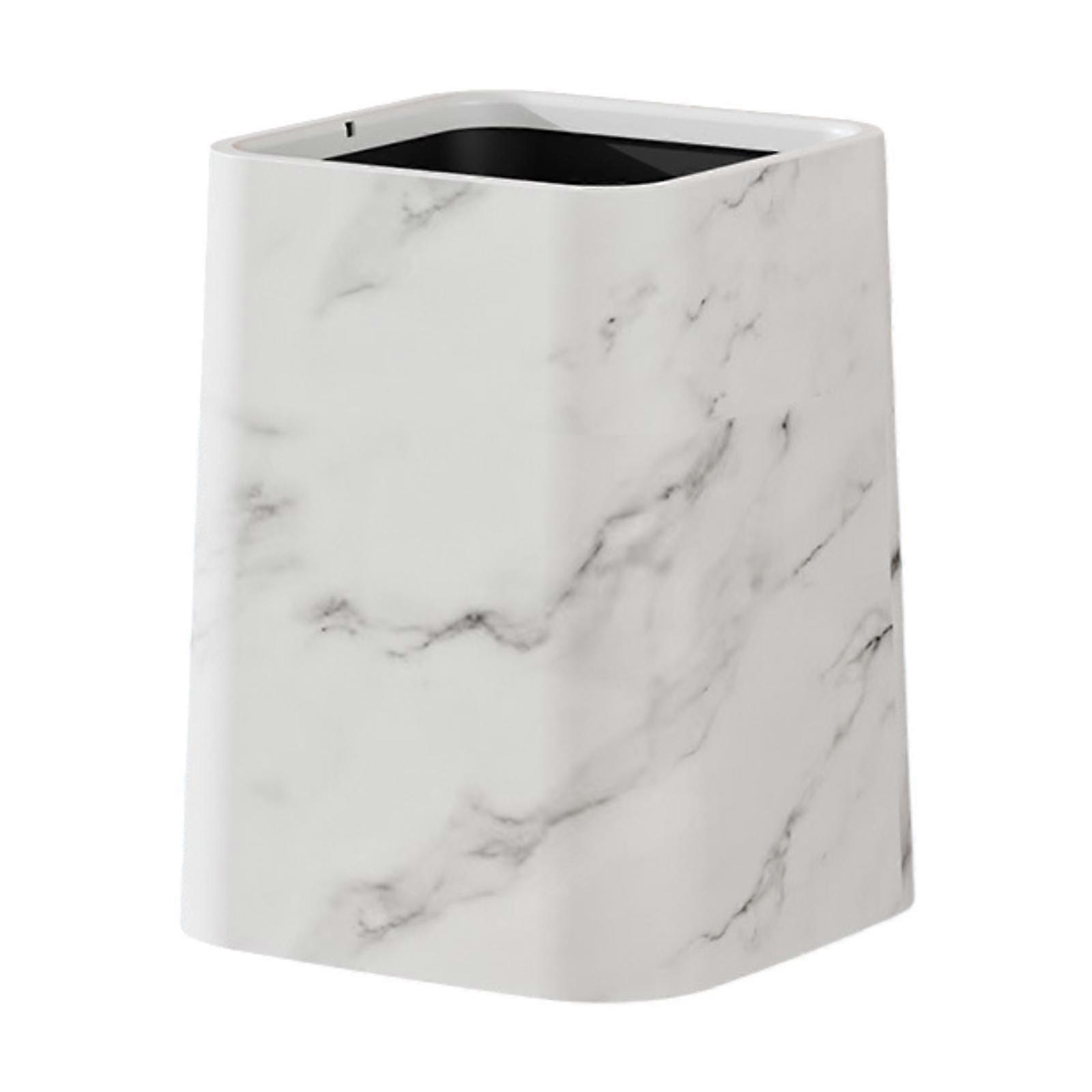 Marble Wastebasket Garbage Basket Square Paper Basket Modern Reusable Rubbish