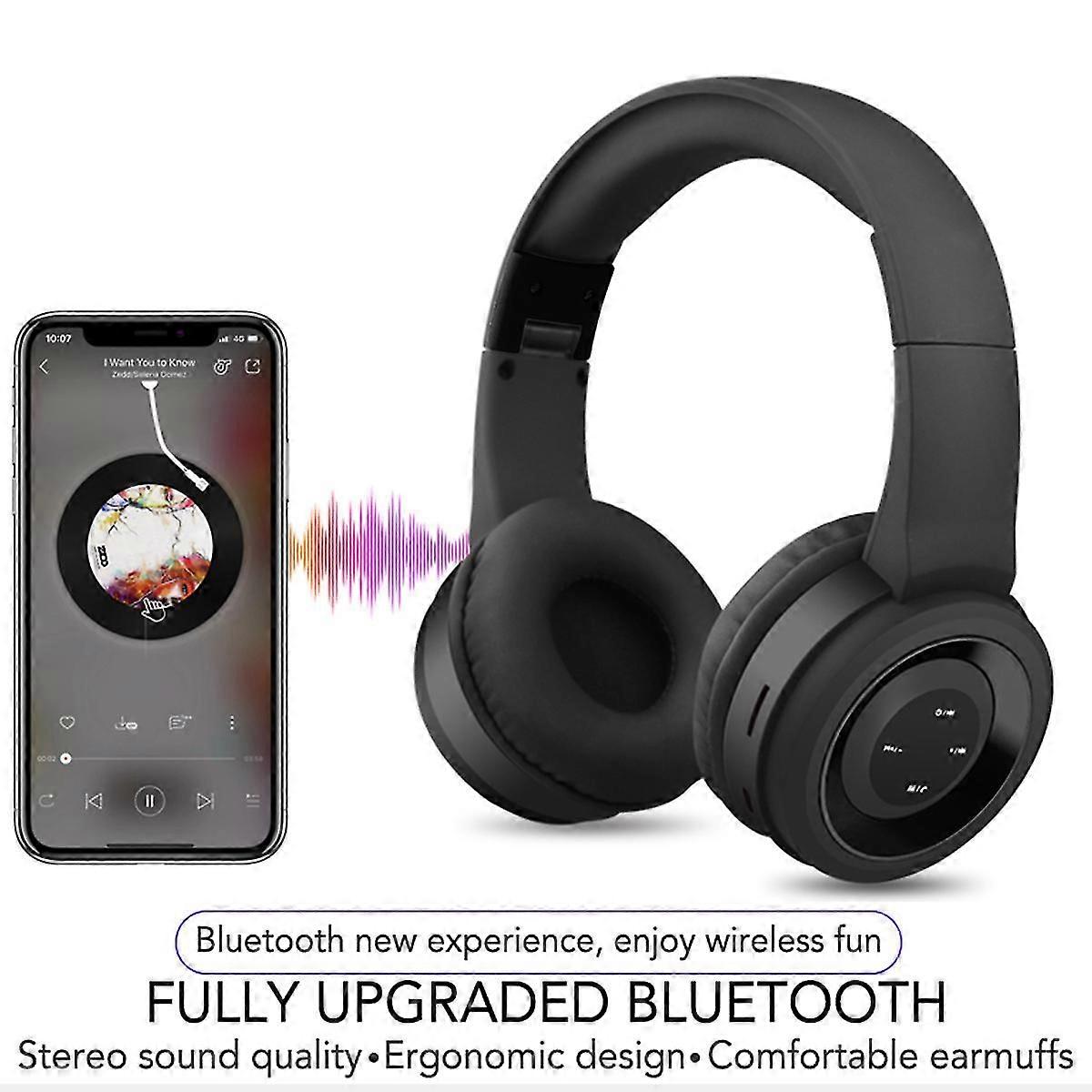 Bluetooth Headset Wireless Headset Noise Reduction Folding Adjustable Headset Subwoofer Sports Headset