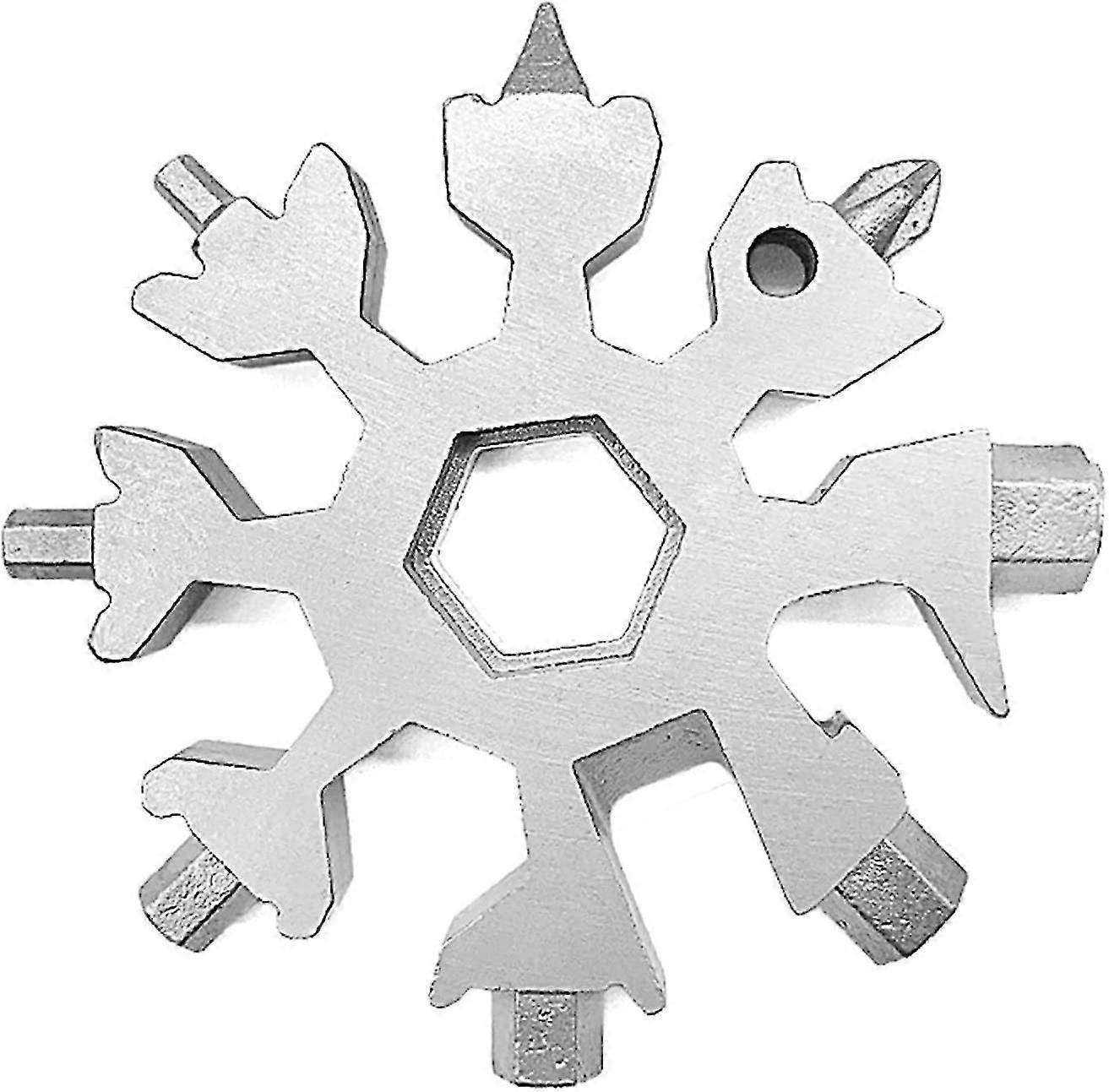 18-in-1 Snowflakes Multi-tool Stainless Steel Keychain Multi-tool Combination Bottle Opener Incredible Tool Christmas Gift