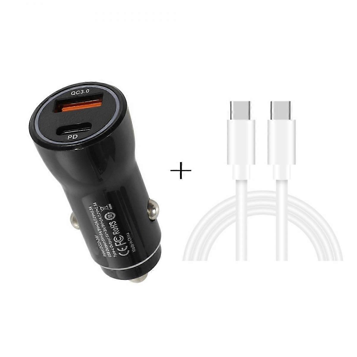 USB C Car Charger 38W Super Mini Fast USB Car Charger Adapter PD&QC 3.0 Dual Port Compatible with iPhone 13 12 11 Pro Max X XR XS 8 Samsung Galaxy