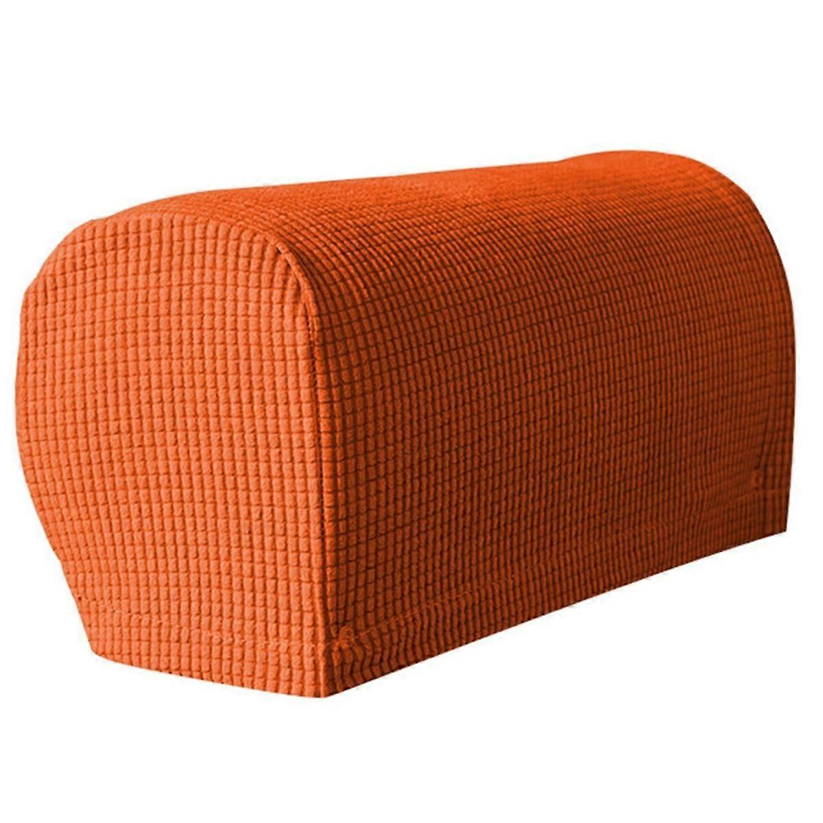 2PCS Soft Stretch Plush Armrest Covers, Stretch Armrest Covers for Chairs/Sofas, Couch Arm Covers,Orange